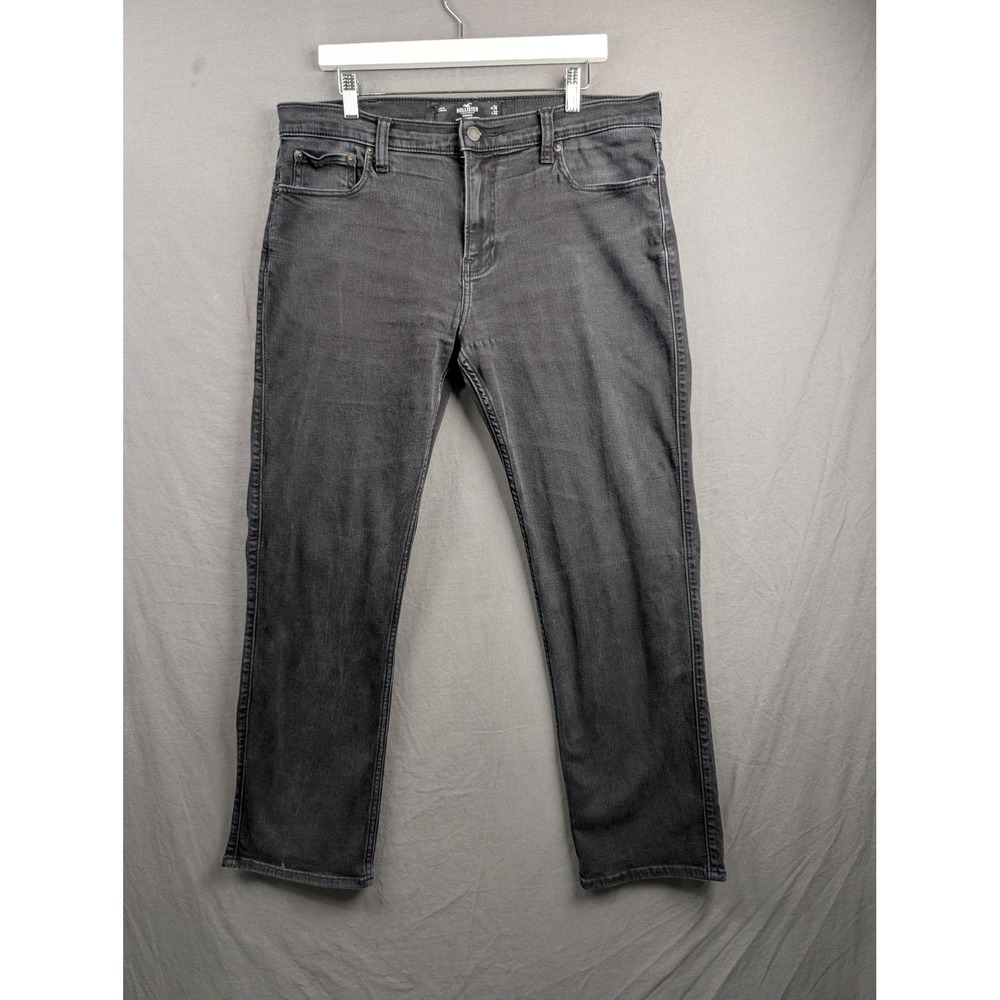 Hollister Mens Straight Leg Advanced Stretch Jeans Black 36x32